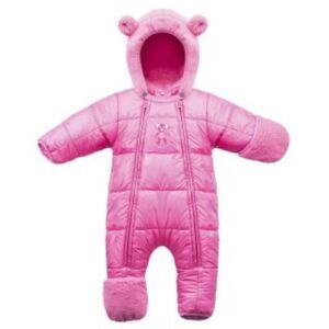Poivre Blanc Girls Pink Long Sleeve Padding Hooded Overall Snowsuit Size 3M
